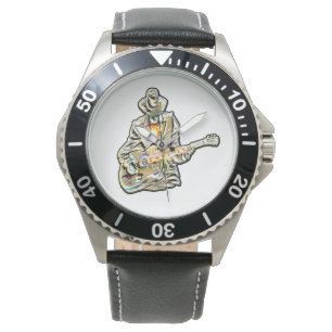 Feel the Blues - Artistiek gitaarontwerp Horloge