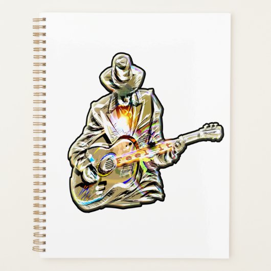 Feel the Blues - Artistiek gitaarontwerp Planner (Voorkant)