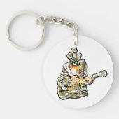 Feel the Blues - Artistiek gitaarontwerp Sleutelhanger (Voorkant)