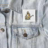 Feel the Blues - Artistiek gitaarontwerp Vierkante Button 5,1 Cm (In situ)