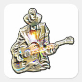 Feel the Blues - Artistiek gitaarontwerp Vierkante Sticker (Voorkant)