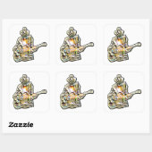 Feel the Blues - Artistiek gitaarontwerp Vierkante Sticker (Vel)