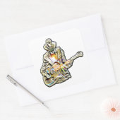 Feel the Blues - Artistiek gitaarontwerp Vierkante Sticker (Envelop)