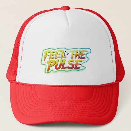 "Feel the Pulse" Street Style Trucker Hat Trucker Pet (Voorkant)