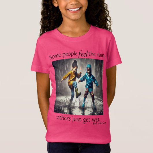 "Feel the Rain" Meisjes T-shirt (Voorkant)