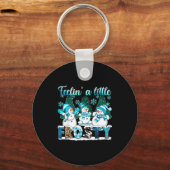 Feelin A Little Frosty Cute Snowman Winter Christm Sleutelhanger (Voorkant)