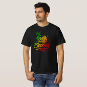 Feelin' Blessed Rasta Graffiti Label Style Reggae T-shirt (Voorkant volledig)