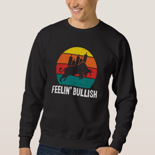 Feelin Bullish Cryptocurrency Blockchain Trader Cr Trui (Voorkant)