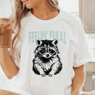 Feelin' Feral Heart Sunglasses Wasbeer Tri-Blend Shirt