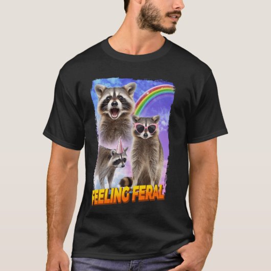 Feelin Feral Raccoon T-shirt (Voorkant)