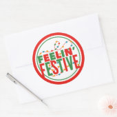 Feelin’ Festive Holiday Season Ronde Sticker (Envelop)