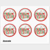 Feelin’ Festive Holiday Season Ronde Sticker (Vel)