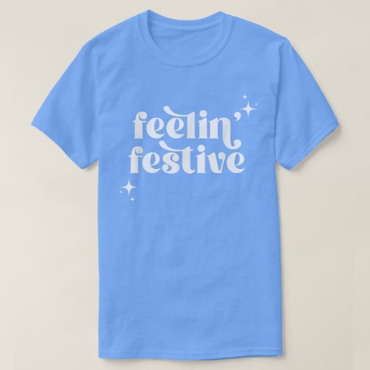 Feelin Festive Retro-kerstontwerp T-shirt (Design voorkant)