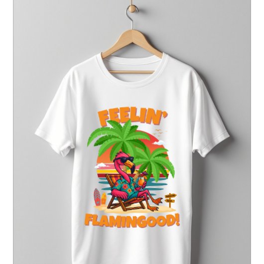 Feelin’ Flamingood Grappig Flamingo Zomer Ontwerp T-shirt