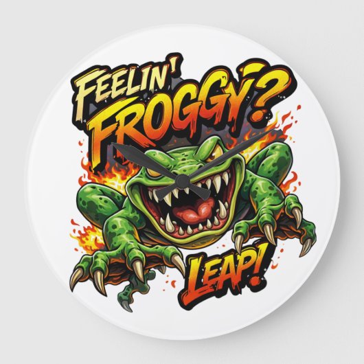 Feelin' Froggy?  Leap! Angry frog clock Grote Klok (Voorkant)