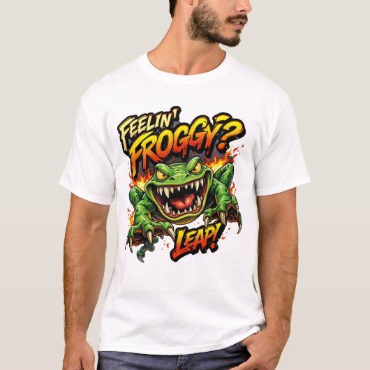 Feelin' Froggy? Leap! Angry frog T-Shirt (Voorkant)