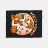 Feelin Goosey Funny Goose Thanksgiving Herfst Herf Fleece Deken (Voorkant (Horizontaal))