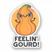 Feelin Gourd Funny Veggie Pun Sticker (Voorkant)