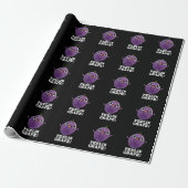 Feelin Grape Funny Fruit Pun Dark BG Cadeaupapier (Uitgerold)