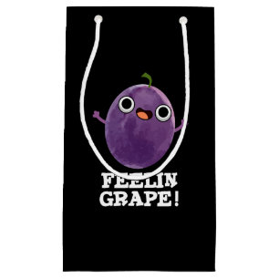 Feelin Grape Funny Fruit Pun Dark BG Klein Cadeauzakje
