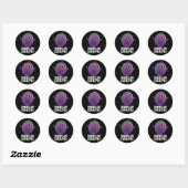 Feelin Grape Funny Fruit Pun Dark BG Ronde Sticker (Vel)