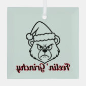 Feelin Grinchy Glas Ornament (Achterkant)