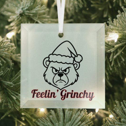 Feelin Grinchy Glas Ornament (Insitu)