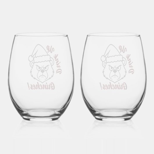 Feelin Grinchy Wijnglas Zonder Voet (Achterkant)