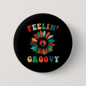 Feelin' Groovy Classic Trippy Hippie Ronde Button 5,7 Cm (Voorkant)