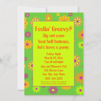 Feelin' Groovy Flower Power Party uitnodiging