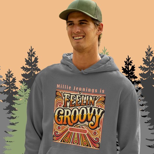 Feelin Groovy Gepersonaliseerde Retro 70s Hoodie