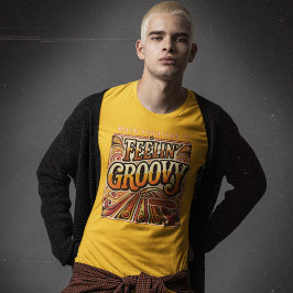 Feelin Groovy Gepersonaliseerde Retro 70s T-shirt