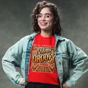Feelin Groovy Gepersonaliseerde Retro 70s  T-shirt
