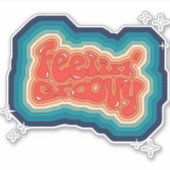 Feelin' Groovy - jaren 70 stijl Sticker (Voorkant)