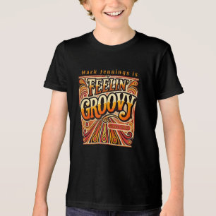 Feelin Groovy Kinder Gepersonaliseerde Retro 70s Tri-Blend Shirt
