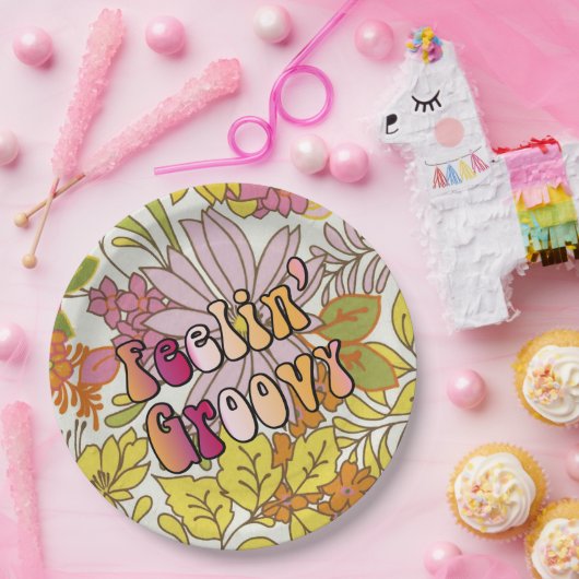 Feelin' Groovy Papieren Bordje (Feest)