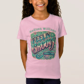Feelin' Groovy Retro 70s Personalize Pink T-shirt (Voorkant)