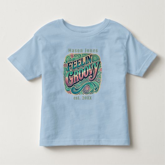 Feelin' Groovy Retro 70s Psychedelic Kinder Shirts (Voorkant)