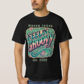 Feelin' Groovy Retro 70s Psychedelic T-shirt (Voorkant)