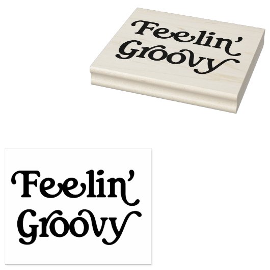 Feelin' Groovy Rubber Art Stamp Rubberstempel (Gestempeld)