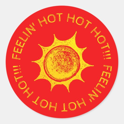 Feelin' Hot Sunshine Ronde Sticker (Voorkant)