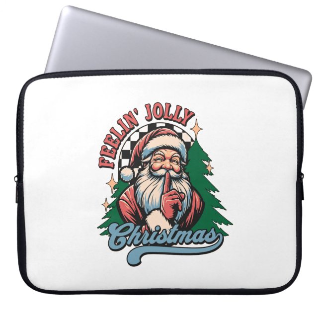 Feelin’ Jolly Christmas Santa Laptop Sleeve (Voorkant)