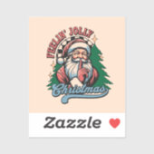 Feelin’ Jolly Christmas Santa . Sticker (Vel)