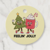 Feelin Jolly Christmas Tree Koffie Liefhebber Wint Bedankjes Labels (Voorkant)