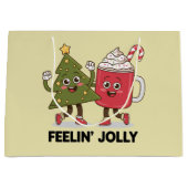 Feelin Jolly Christmas Tree Koffie Liefhebber Wint Groot Cadeauzakje (Voorkant)