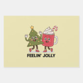 Feelin Jolly Christmas Tree Koffie Liefhebber Wint Inpakpapier Vel (Voorkant)