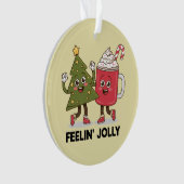 Feelin Jolly Christmas Tree Koffie Liefhebber Wint Ornament (voorkant)