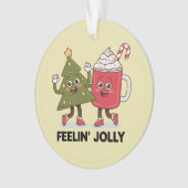 Feelin Jolly Christmas Tree Koffie Liefhebber Wint Ornament (voorkant)
