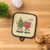 Feelin Jolly Christmas Tree Koffie Liefhebber Wint Pannenlap (Top down)