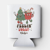 Feelin' Jolly Feestdagen met kerstmis Blikjeskoeler (Achterkant)